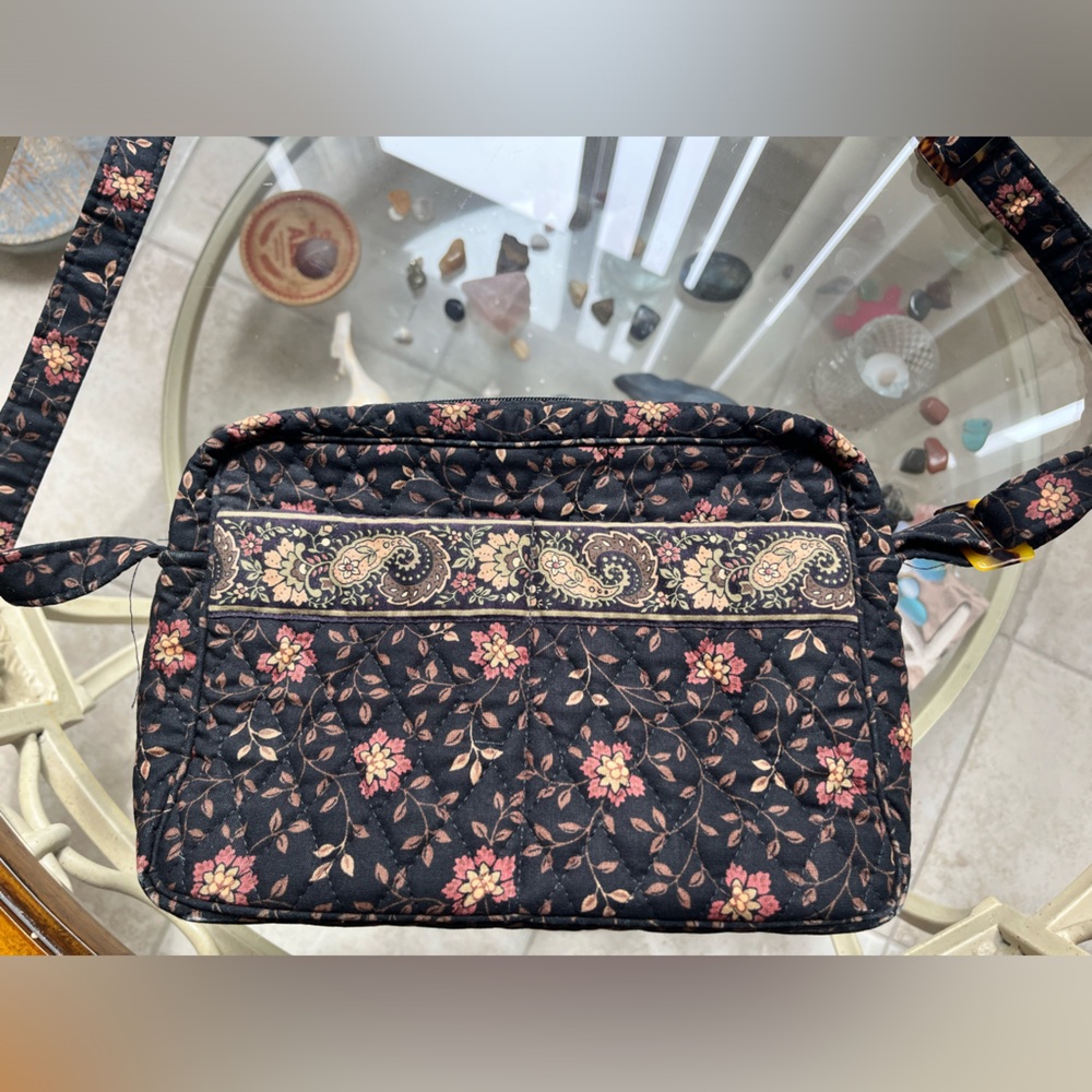 VINTAGE ❤️VERA BRADLEY❤️ Cross Body Bag Black/Red - Picture 7 of 10